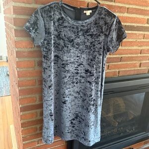 Crewcuts Velvet Short Sleeve Shift Dress - Blue